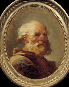 老人の頭ジャン・オノレ・フラゴナール（1732-1806）による絵画、1766-1769年頃。アミアン、ピカルディ美術館（Musee De Picardie 作： Jean Honore Fragonard