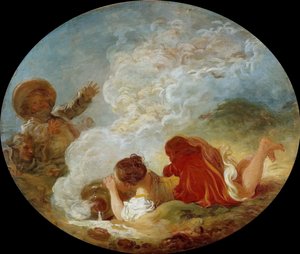 ペレットと牛乳桶 ラ・フォンテーヌの寓話、1770年頃。 作： Jean Honore Fragonard