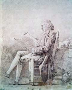 サン・ノン修道院長の肖像（紙にサンギン 作： Jean Honore Fragonard