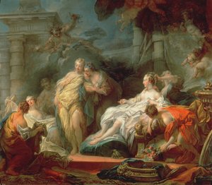 姉妹にキューピッドからの贈り物を見せているプシュケ、1753年