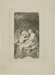 天使に癒されたアレクサンドリアの聖カタリナ 作： Jean Honore Fragonard