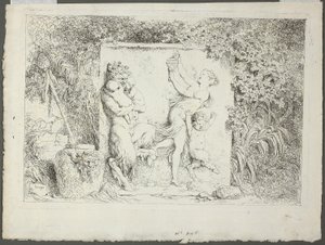 サテュロス一家、『バッカナレス』（サテュロスの遊戯）より 作： Jean Honore Fragonard
