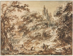 公園でのシーン 作： Jean Honore Fragonard
