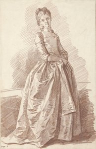 正面を向いて立っている若い女性 作： Jean Honore Fragonard