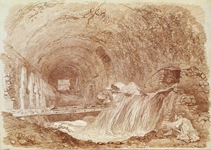 チボリのマエセナスの厩舎（紙に赤いチョーク） 作： Jean Honore Fragonard