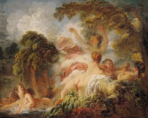 入浴者、1765年頃 作： Jean Honore Fragonard