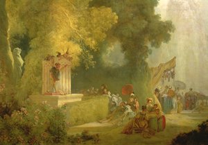 セントクラウドのフェット、89790のキャンバスのディテールに関する人形劇のオイルの詳細 作： Jean Honore Fragonard