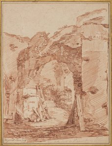 コロッセオの隠者の裁判所、1758 作： Jean Honore Fragonard