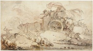 立ち往生するカート 作： Jean Honore Fragonard