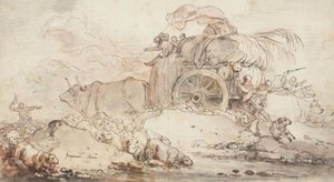 行き詰まったカート、1759 作： Jean Honore Fragonard