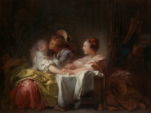 盗まれたキス、1760年頃 作： Jean Honore Fragonard