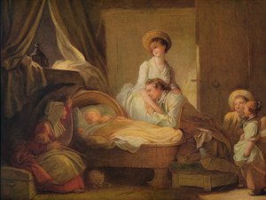 保育園への訪問、c1775 作： Jean Honore Fragonard