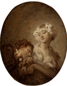 コケットと若者。 作： Jean Honore Fragonard