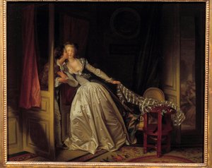 キスは飛ぶ ジャン・オノレ・フラゴナール（1732-1806）の絵画 1788年 日0.45 X0.55 m エルミタージュ美術館（サンクトペテルブルク 作： Jean Honore Fragonard