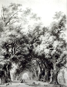 日陰の路地、1773-74年頃（紙にセピア色で洗う）