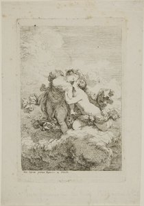 雲の上の 2 人の女性像 作： Jean Honore Fragonard