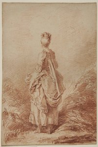 振り返ってみると若い女性 作： Jean Honore Fragonard