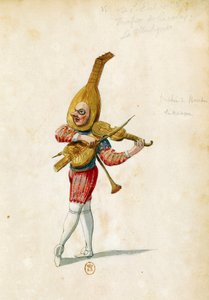11月15日にパリのパレ・ロワイヤルで上演されたジャン＝バティスト・リュリ（1632-1687）のバレエ「愛とバッコスの祭典」のジャン・ベラン・ザ・エルダー（1640-1711）による衣装スケッチ。 作： Jean I  Berain