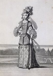 女性のバレエ衣装、ジャン・ベラン・ザ・エルダー（1637-1711）の彫刻、フランス 作： Jean I  Berain