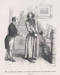 こんな些細なことで正直者を悩ませてはいけない。"Little Miseries of Huma... "より、1843年。 作： Jean Ignace Isidore Gérard