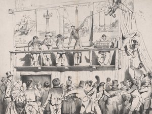 ジング！ ジング！ ブンブンブン!!! Grrrreat Political Tumblers のショー、1833 年 8 月。 作： Jean Ignace Isidore Gérard