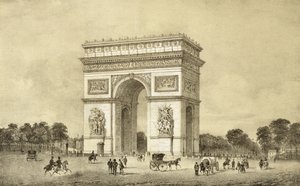 パリ、ラルクドゥトリオンフ、オーギュストブライ彫刻 作： Jean Jacottet