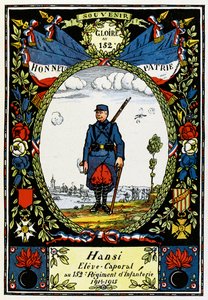 ラルザス・ウレ。 ハンシ、歩兵第 152 連隊の生徒伍長。 作： Jean Jacques (1873 1951) Waltz