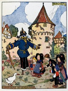 アルザスアワー; ベルクハイムの憲兵の制服。 作： Jean Jacques (1873 1951) Waltz