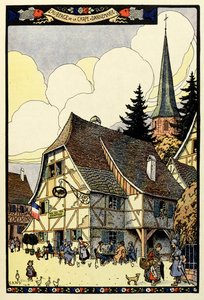 三色の楽園。 ダンヌマリーのオーベルジュ・ド・ラ・カープ 1917 作： Jean Jacques (1873 1951) Waltz