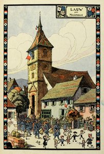 トリコロールの楽園: Massevaux 近くの Lauw 1918 作： Jean Jacques (1873 1951) Waltz