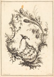 孔雀の飾り 作： Jean Jacques Avril I after Jean Baptiste Pillement