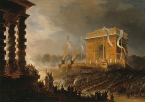 1848 年 4 月 20 日の夜、エトワールの凱旋門で開かれた Fête de la Fraternité。 作： Jean Jacques Champin