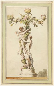 素描、磁器の燭台、1770-80年 作： ジャン・ジャック・フランソワ・ル・バルビエ