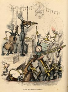 蒸気コンサート、1844 作： Jean Jacques Grandville
