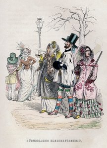 女性の服装の自由、1840 年代。 作： Jean Jacques Grandville