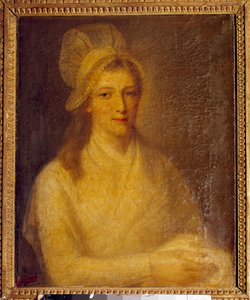 マリー・アンヌ・シャルロット・コルデー（1768-1793）の肖像 ジャン・ジャック・ハウアー（1751-1829）の絵画 1793年。薄さ0.61 x 0.47 m ヴェルサイユ宮殿、シャトー美術館