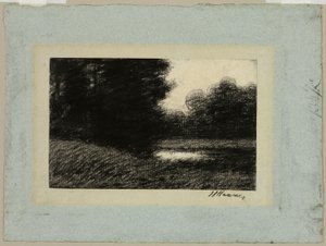池のある風景 作： Jean Jacques Henner