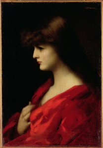 1890年代初頭の赤の女性の研究 作： Jean Jacques Henner