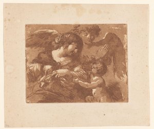 子供を持つ母と守護天使 作： Jean Jacques II Lagrenee