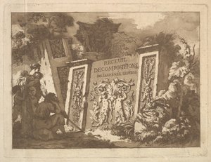1782年に出版されたLagrenée Le JeuneのRecueil de Compositions Collection of Compositio...より、正面図。 作： Jean Jacques Lagrenee