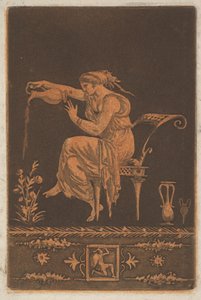 ドレープをまとった若い女性、着席、水まき... 1784年。 作： Jean Jacques Lagrenee