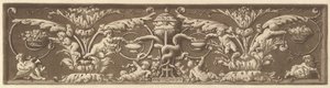 プッティと絡み合う蛇が描かれた装飾的なフリーズ、1784年の「さまざまなコンポジット・コレクション」より。
