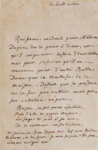 ジャン＝ジャック・ルソーとルイーズ・デュパンの書簡（1754年頃） (A05)