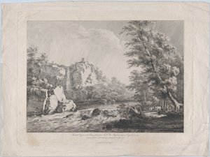 嵐によって根こそぎにされた白樺の木、1809 年。 作： Jean Jacques de Boissieu