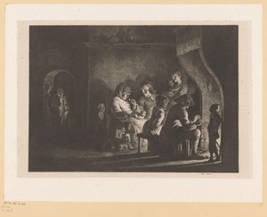火の周りの農民の家族 作： Jean Jacques de Boissieu