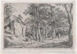 森の入り口にあるコテージ、1772年。 作： Jean Jacques de Boissieu