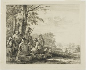 風景の中の家族のシーン 作： Jean Jacques de Boissieu