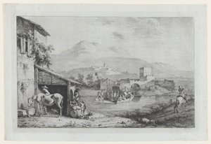 イタリアのガリリアーノ海峡、1793 年。 作： Jean Jacques de Boissieu