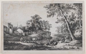 アンブロネイの風景、1796 年。 作： Jean Jacques de Boissieu