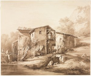 水車のある風景、c、1790。 作： Jean Jacques de Boissieu